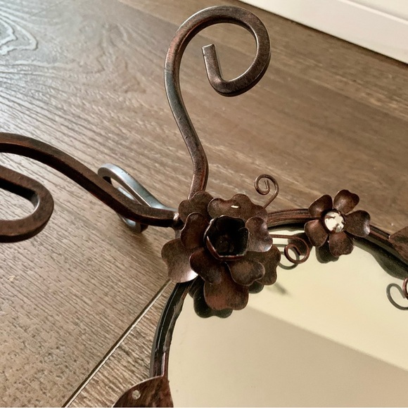 Vintage ornate metal frame mirror 11” - Picture 9 of 11